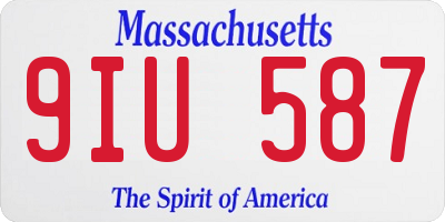 MA license plate 9IU587