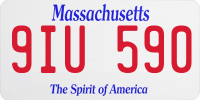MA license plate 9IU590