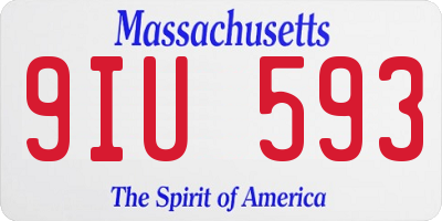 MA license plate 9IU593