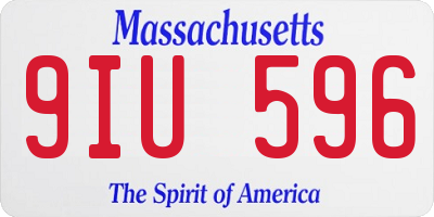 MA license plate 9IU596