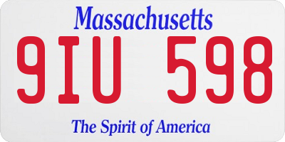 MA license plate 9IU598