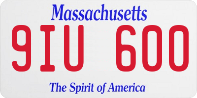 MA license plate 9IU600