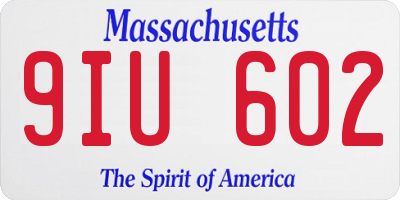 MA license plate 9IU602