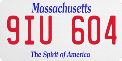 MA license plate 9IU604