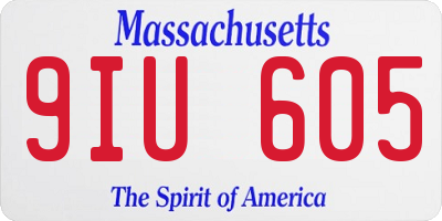 MA license plate 9IU605