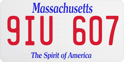 MA license plate 9IU607