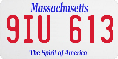 MA license plate 9IU613