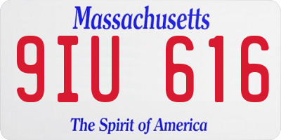 MA license plate 9IU616
