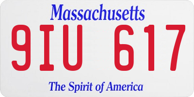 MA license plate 9IU617