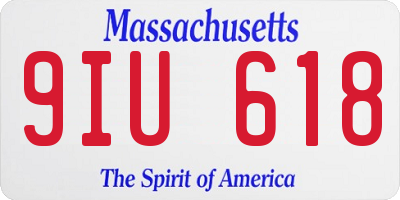 MA license plate 9IU618
