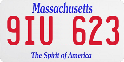 MA license plate 9IU623