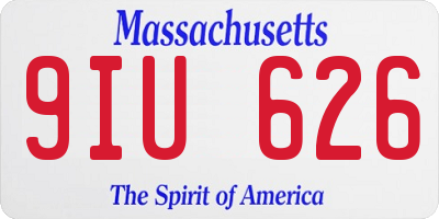 MA license plate 9IU626