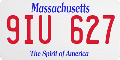 MA license plate 9IU627