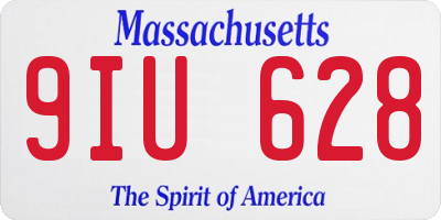 MA license plate 9IU628