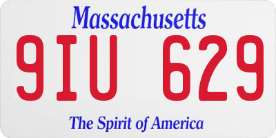 MA license plate 9IU629