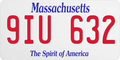 MA license plate 9IU632