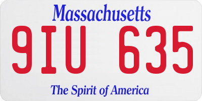 MA license plate 9IU635