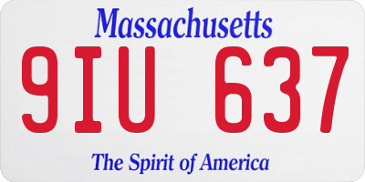 MA license plate 9IU637