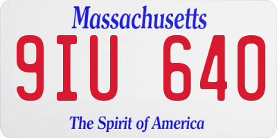 MA license plate 9IU640
