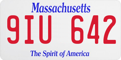 MA license plate 9IU642