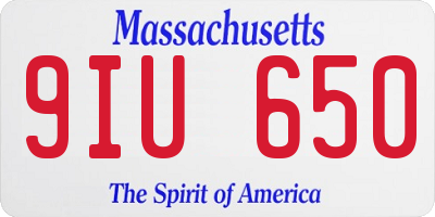 MA license plate 9IU650