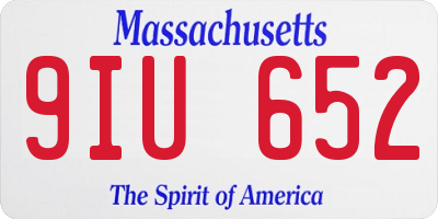 MA license plate 9IU652