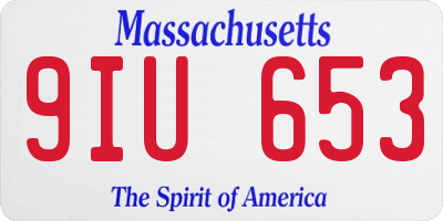 MA license plate 9IU653