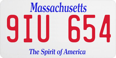 MA license plate 9IU654
