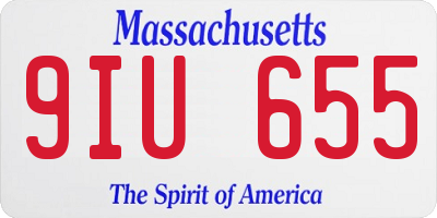 MA license plate 9IU655