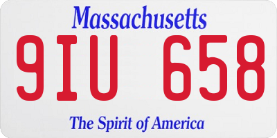MA license plate 9IU658