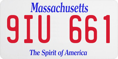 MA license plate 9IU661