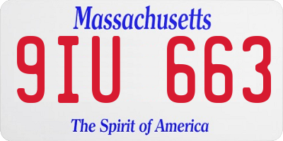 MA license plate 9IU663