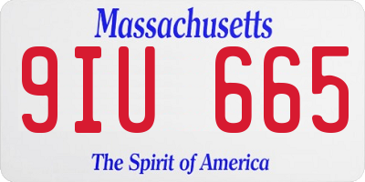 MA license plate 9IU665
