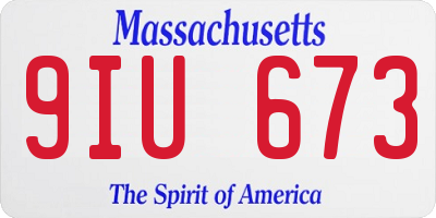 MA license plate 9IU673