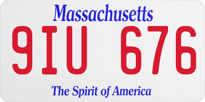MA license plate 9IU676