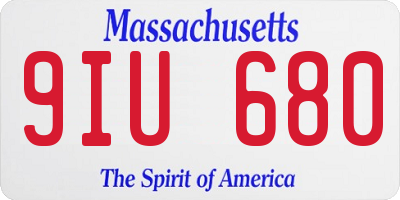 MA license plate 9IU680