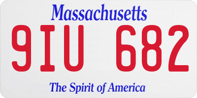 MA license plate 9IU682
