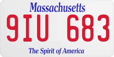 MA license plate 9IU683
