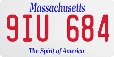 MA license plate 9IU684