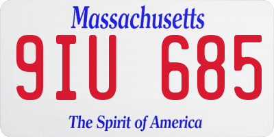MA license plate 9IU685