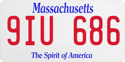 MA license plate 9IU686