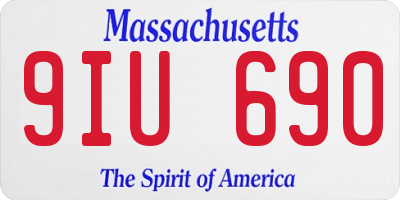 MA license plate 9IU690