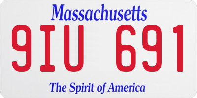 MA license plate 9IU691