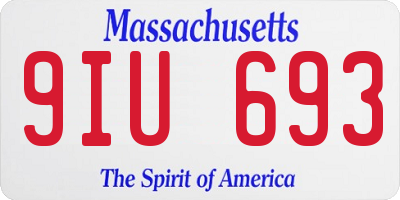 MA license plate 9IU693