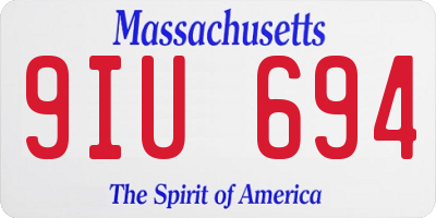 MA license plate 9IU694