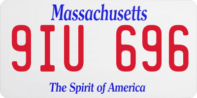 MA license plate 9IU696