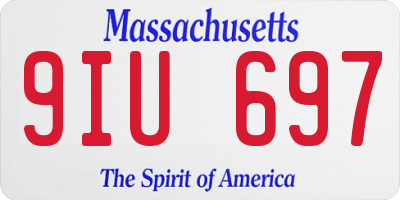 MA license plate 9IU697