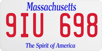 MA license plate 9IU698