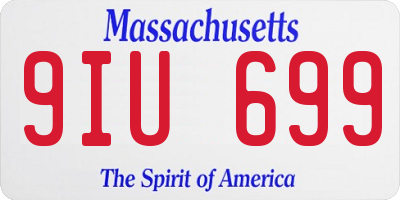 MA license plate 9IU699