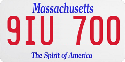 MA license plate 9IU700